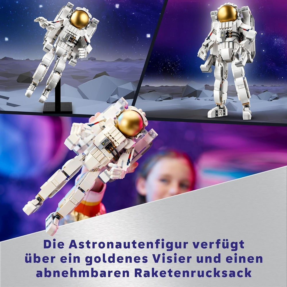 LEGO Creator 3In1 Space Astronaut Legetøj, hunde- og rumskibsmodelsæt til børn, børnehavepynt, kreativ gave til drenge og piger 9 år 31152 Byggesæt Besuche den LEGO-Store
