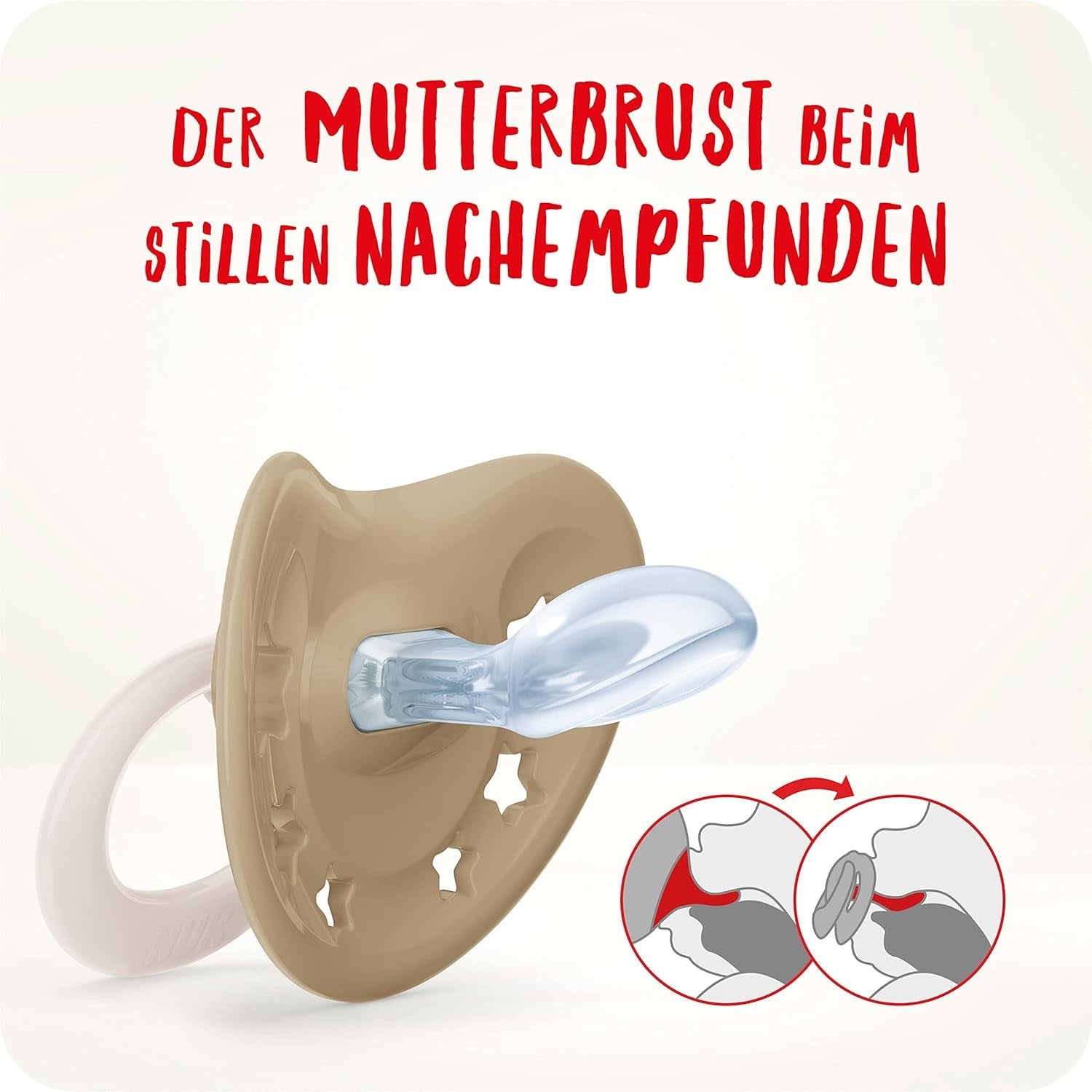 Suzete NUK Signature Day & Night pentru bebeluși | 0-6 luni | Calmează 95% dintre bebeluși | Suzete din silicon în formă de inimă, fără BPA | Strălucesc în întuneric | Stele | Pachet de 4