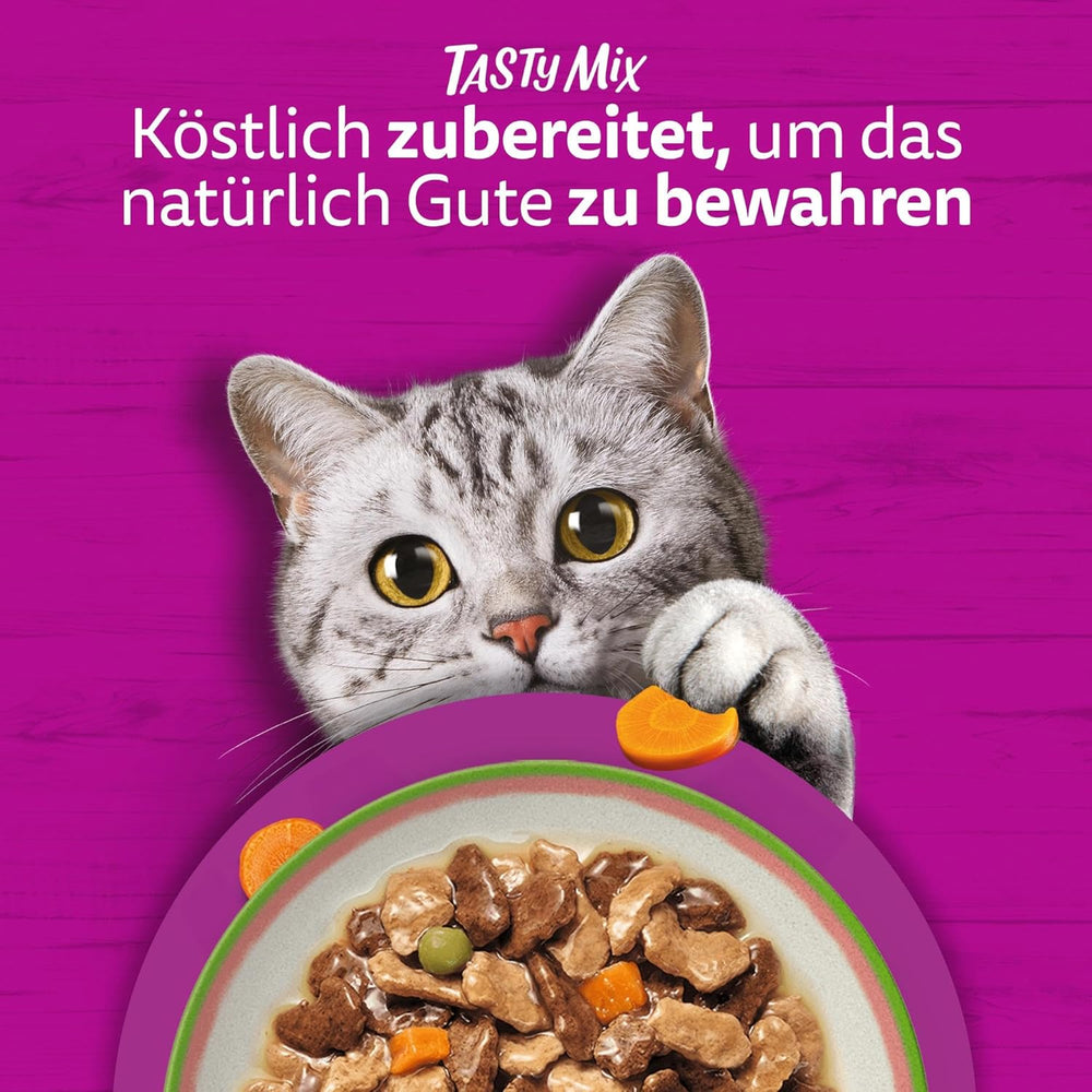 WHISKAS TASTY MIX Nassfutter in Sauce für Katzen 40 x 85g Chef’s Choice