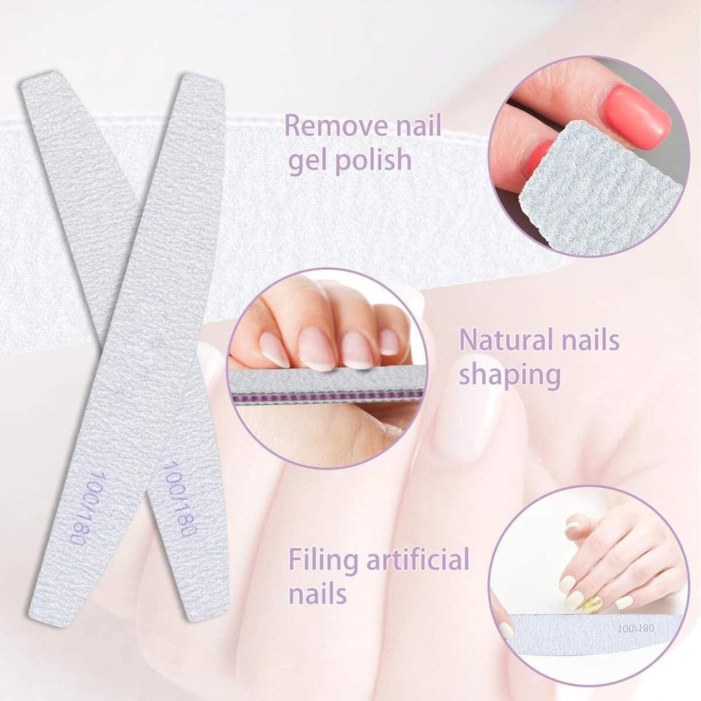 Set pile de unghii 100/180, pile pentru unghii cu gel, set pile de unghii, pilă de unghii, pilă de unghii cu gel, pentru unghii cu gel, manichiură și pedichiură, animale de companie (5 piese, 5 stiluri)