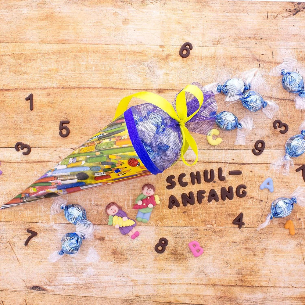 Günthart Backdecor, 90 stykker chokoladebogstaver, alfabet og tal i fin mørk chokolade, 47 gram Naty Shop