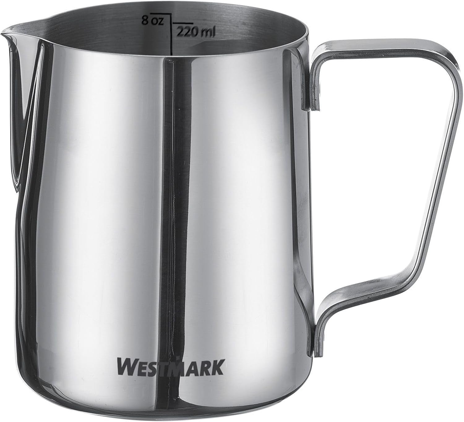 Carafă pentru lapte Westmark Brasilia 200 ml – ideală pentru frișcă de cafea, lapte, miere și alte aditivi pentru cafea și ceai, accesoriu barista – oțel inoxidabil