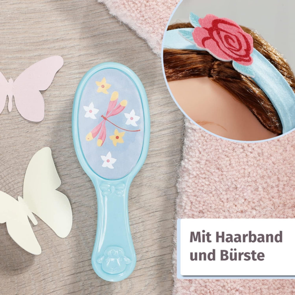 Baby Annabell Sophia Brunette 43Cm, păpușă moale cu păr lung castaniu, incl. haine pentru păpușă, bentiță și perie, 707234 Zapf Creation Papusi Naty Shop