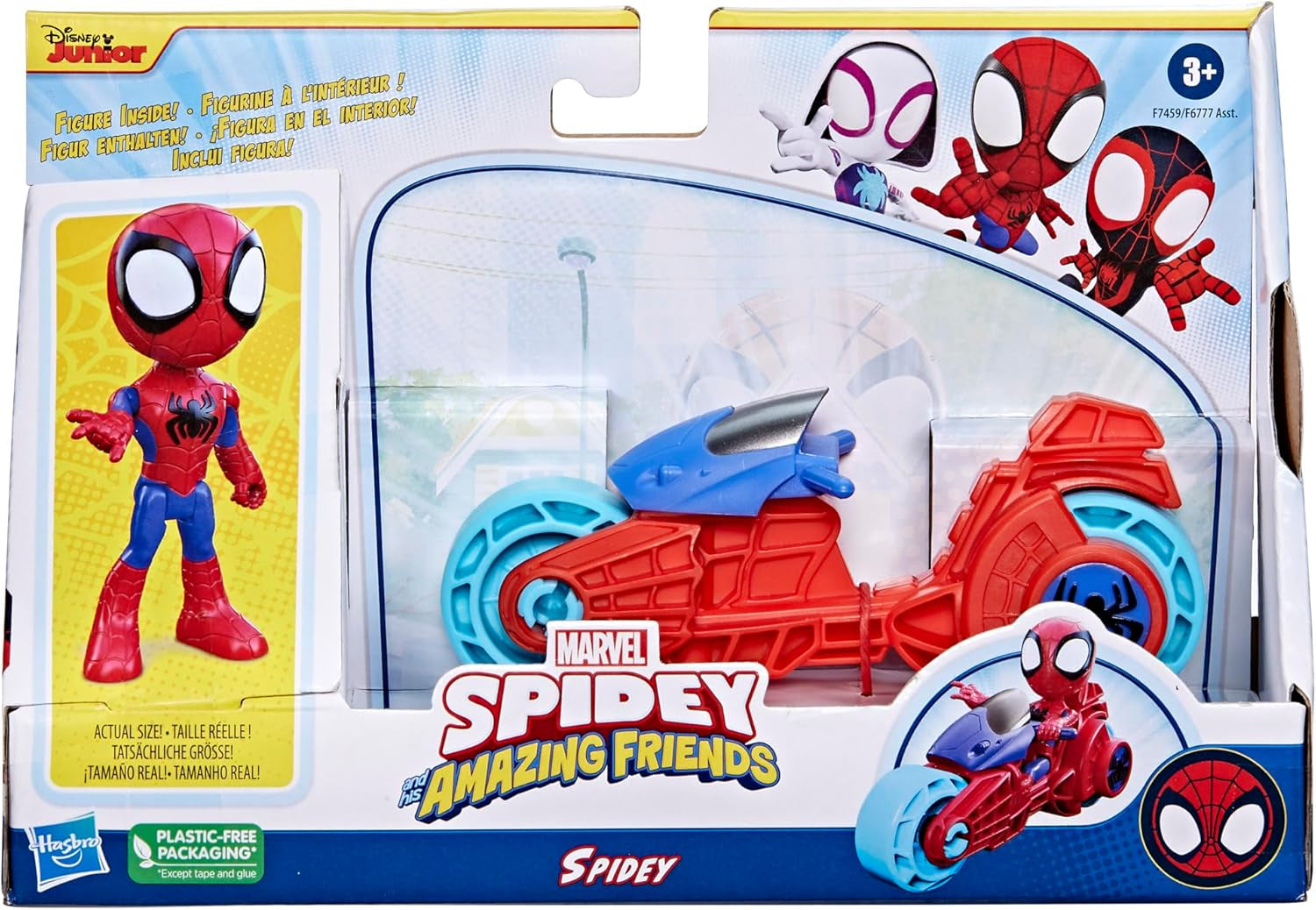 SPIDEY og HANS FANTASTISKE VENNER Marvel Spidey Motorcykelfigurlegetøj til drenge og piger fra 3 år og opefter Actionfigurer Naty Shop