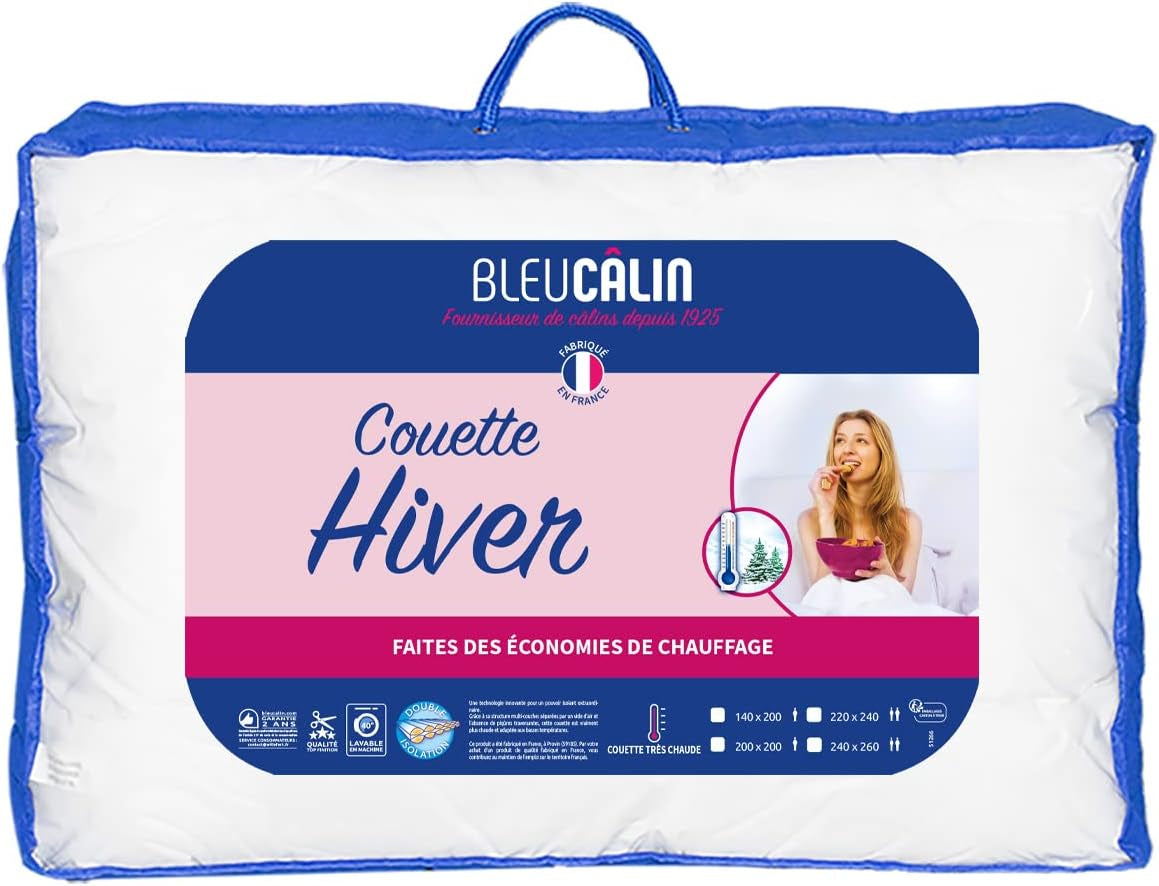Bleu Calin Plapumă de iarnă pentru 1 persoană, foarte caldă, foarte pufoasă - Microfibre - 140X200Cm Plapumi si pilote Naty Shop