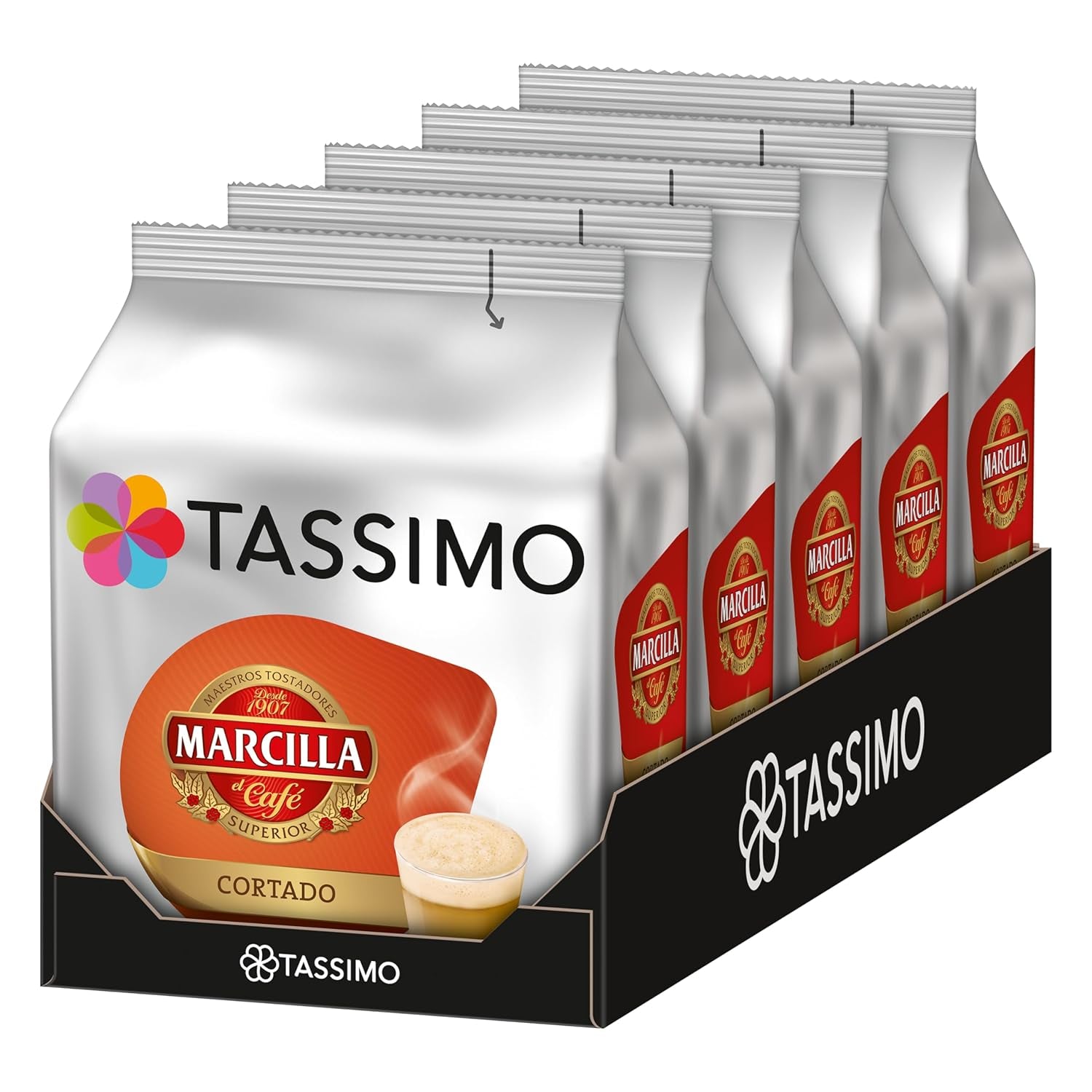 Tassimo Kapseln Marcilla Cortado, 5 x 16 Pads, 80 Kaffeekapseln