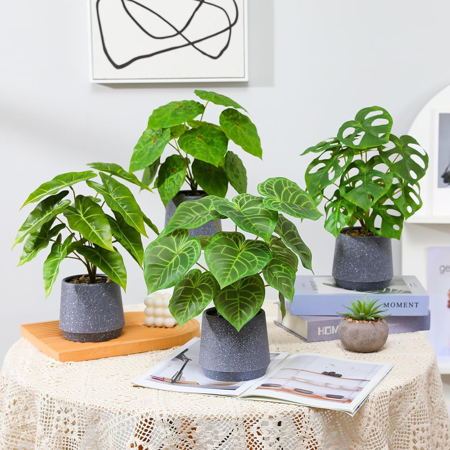 Künstliche Grünpflanze Im Topf, Künstliche Sukkulenten, Großes Grünes Blatt, Für Zuhause, Schreibtisch, Wohnzimmer, Dekoration