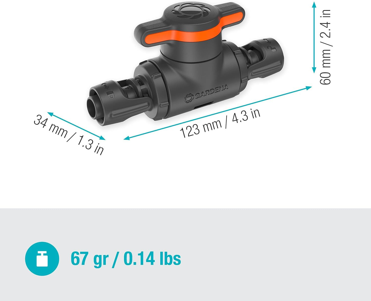 Supapă de reglare și închidere Gardena Micro-Drip-System 13 mm (1/2 inch): Închidere simplă a țevilor și reglare continuă a debitului de apă, accesoriu pentru pozarea țevilor de picurare (13207-20)