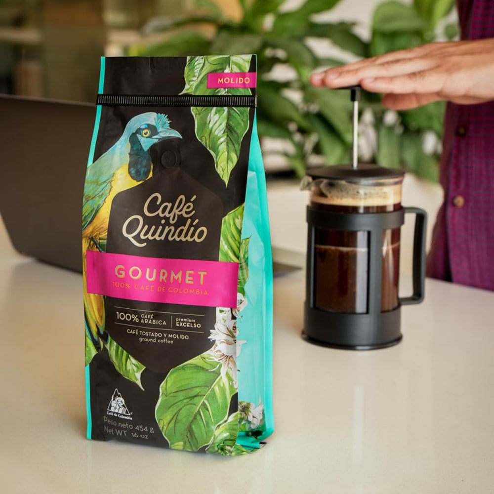 Cafe Quindio Gourmet - Cafea Specială - Boabe de Cafea 100% Arabica, Columbia, 250g - ideală pentru aparate portafiltru, aparate complet automate, cafea filtrată sau presă franceză
