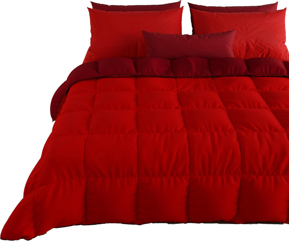 PETTI Artigiani Italiani - Dobbeltseng vintertæppe, maxi, monokrom, dobbeltsidet, hvid, grå, 100% Made in Italy