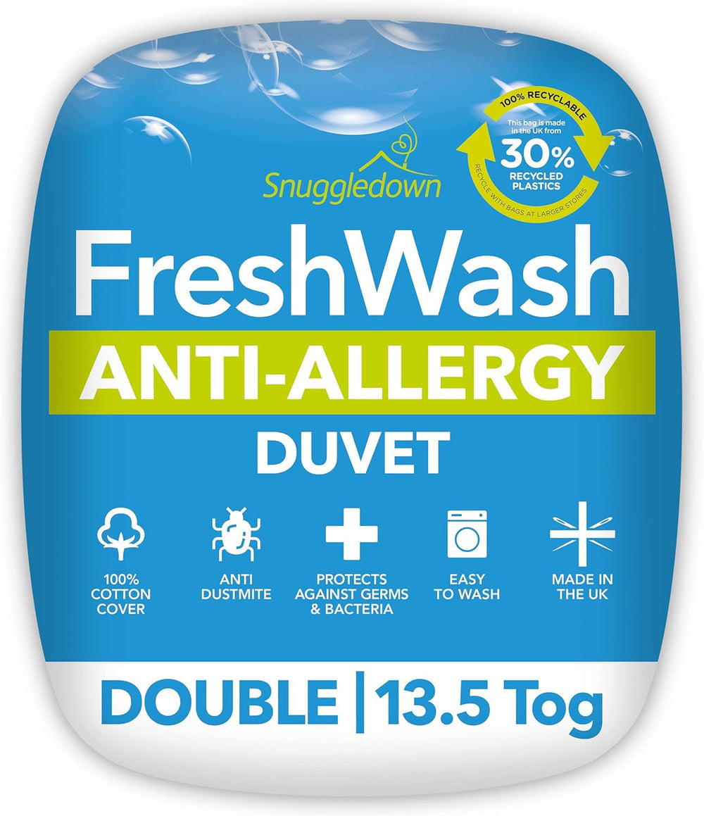 Dyne til allergi Snuggledown Freshwash, 13,5 Tog Winter Warm, bomuld, hvid, enkeltseng Dyner og dyner Naty Shop 10 X 200 X 200 Cm 13,5 Tog