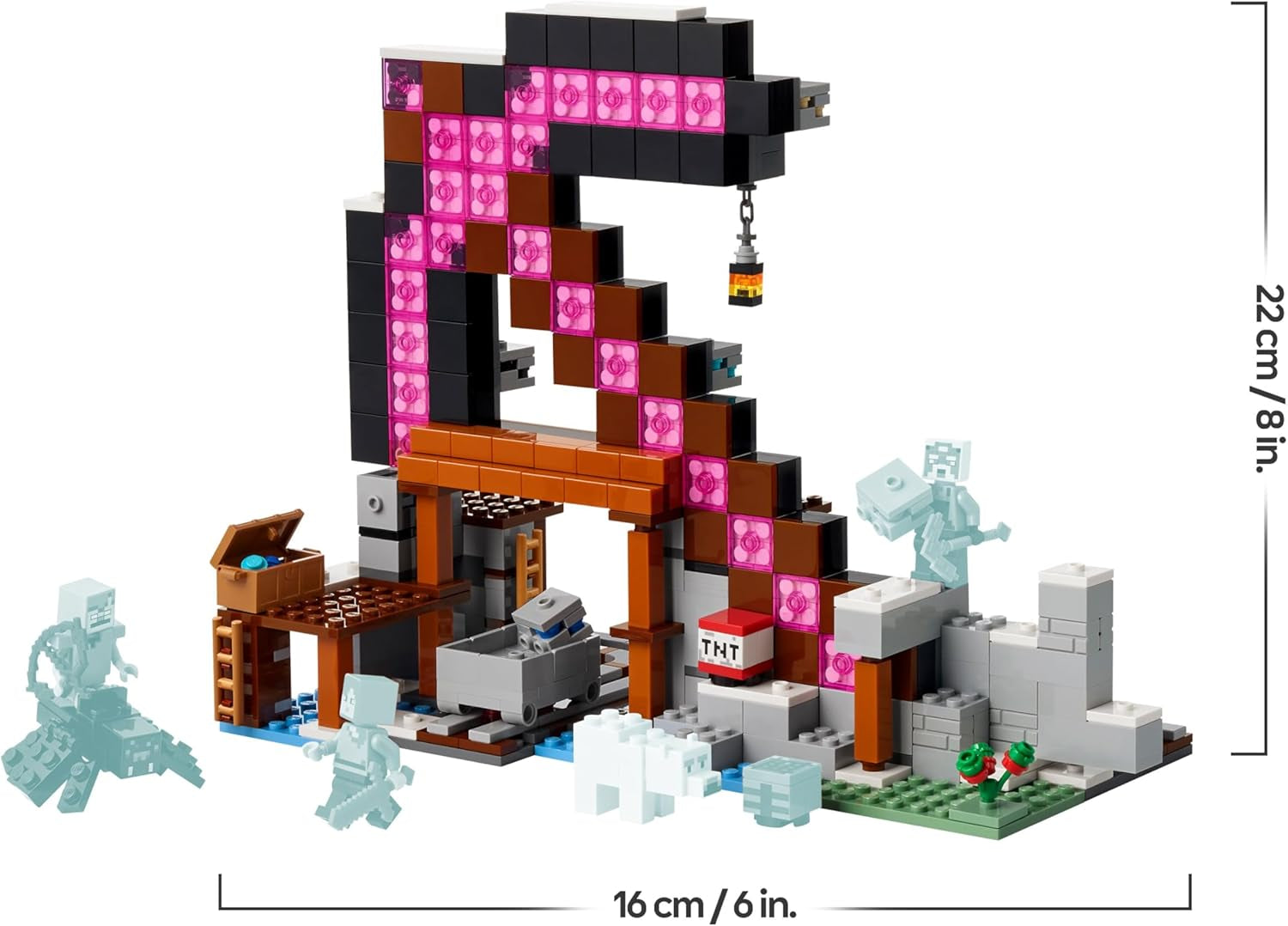 LEGO Minecraft Die Spitzhackenmine - Interaktive Spielzeug für Kinder - Alex, Minenarbeiter og Stray Spinnenreiter Figuren - Sammelbares Gamer Geschenk für Jungen & Mädchen ab 8 Jahren - 21277