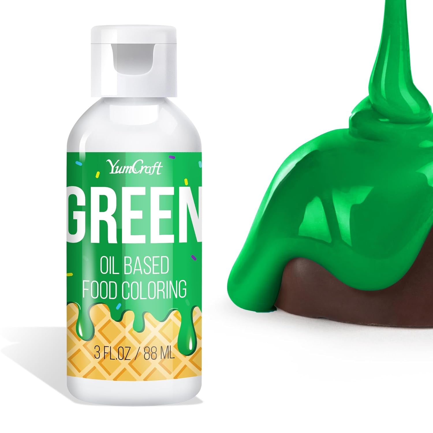 Colorant alimentar liposolubil - colorant alimentar pe bază de ulei pentru ciocolată, cremă de unt, bomboane, glazură - colorant alimentar concentrat pe bază de ulei pentru copt, gătit, fondant (alb, 88 ml)