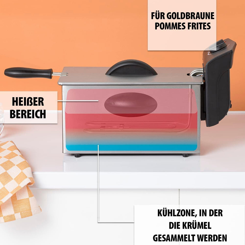 Tristar oliefrituregryde FR-6935, 2000 watt, 3 liter, termostat, kold zone, 3-4 personer, metal Hvidevarer Naty Shop