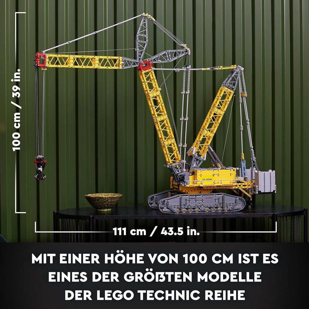 LEGO Technic Liebherr LR 13000 larvekransæt, byg den bedste fjernbetjente byggekøretøjsmodel med Control+ app, kran med spilsystem og løftearm, stort modelsæt til voksne 42146 Besuche Den LEGO-Store byggesæt