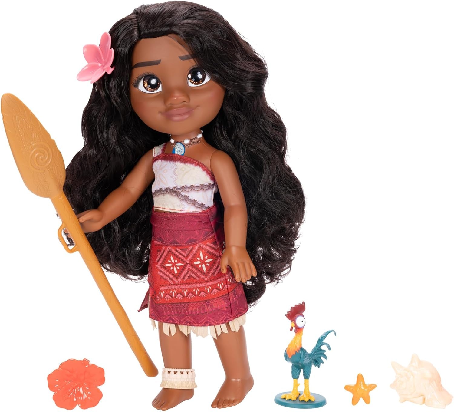 Disney - Vaiana 2 – Singende Puppe Vaiana, beweglich - Größe 35 cm – polynesisches Outfit – Frisierbares Haar – Spielzeug für Mädchen ab 3 Jahren