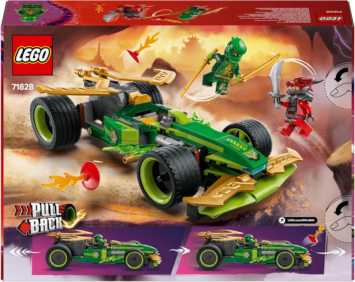 LEGO NINJAGO Lloyd's Action Speedster - Legetøjsbyggebil med 2 minifigurer til rollespil, bygge legetøjsbil til børn - gave til drenge og piger fra 7 år 71828 Byggesæt Besuche den LEGO-Store
