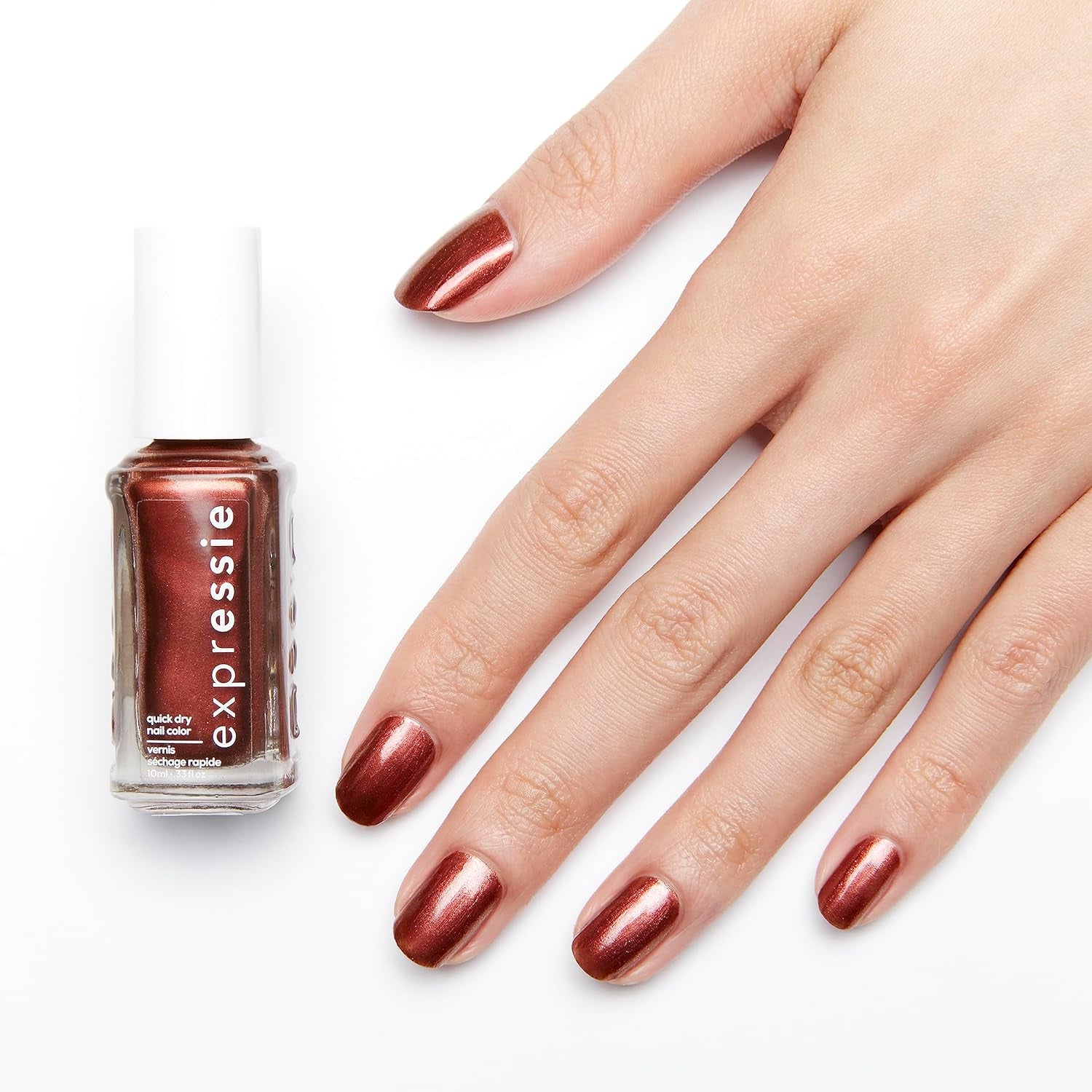 Essie hurtigtørrende neglelak "expression", nr. 270 misfit right in, metallisk, vegansk formel, 10 ml
