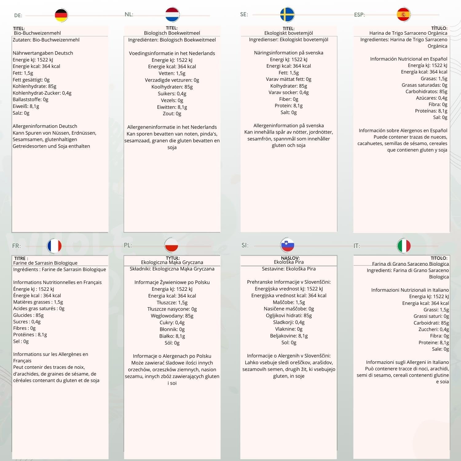 Wholefood Jord økologisk boghvedemel 1kg | Grusom | Ikke-GMO | Vegansk | Certificeret økologisk