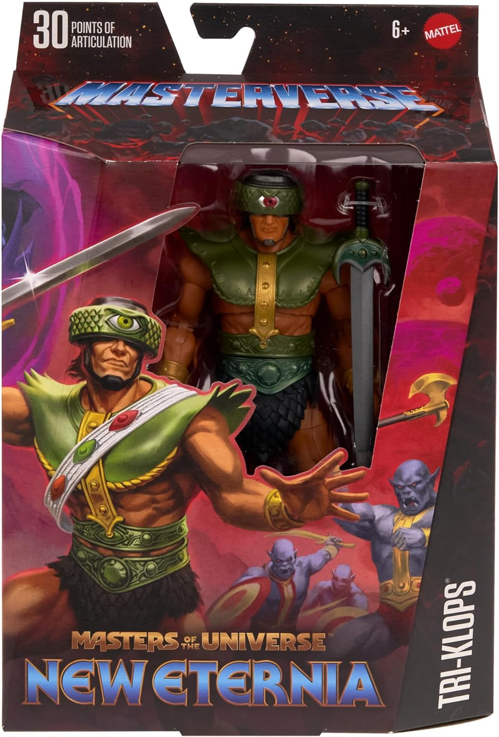 Masters of the Universe Masterverse Ny Eternia Tri-Klops Action Figur Deluxe samlerfigur med 30 Move Points og tilbehør Motu Toy HYC52 Action Figurer Naty Shop