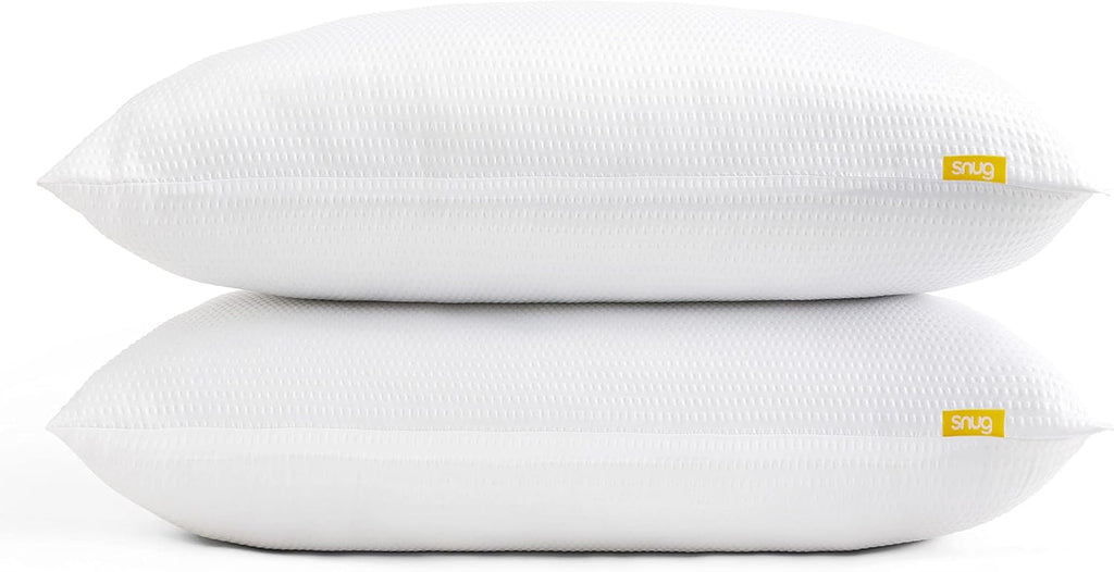 Pernă Snug Blissful Bedtime, calitate hotelieră de lux, suport mediu pentru cei care dorm în față, pe spate și lateral, ecologică, hipoalergenică și lavabilă la mașină, 2 bucăți Perne standard Naty Shop Alb Pachet de 2