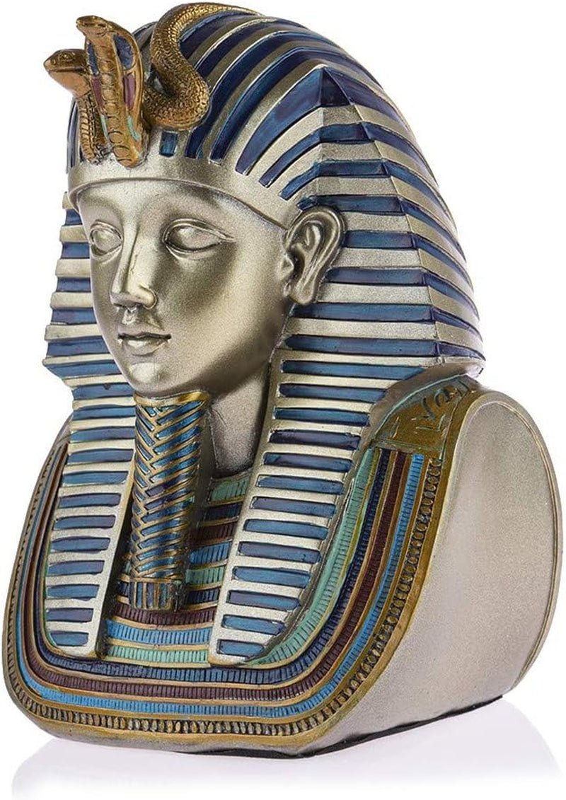 - Bust Faraon Ramses II 18 cm - decor egiptean - figura decor Egipt antichitate - figura statuie zeu - bust egiptean de aur - idee cadou originală pentru interior Statuete si sculpturi Naty Shop