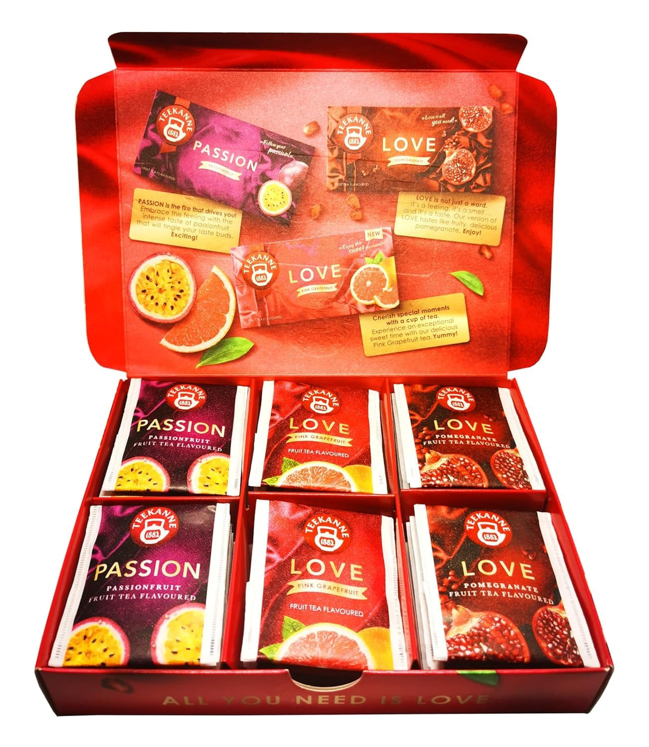 Pere'S Candy Bundle pentru ceainic LOVE Fruits Collection Box 3 x 10 pliculețe ceai de fructe + cadou Pere'S Candy