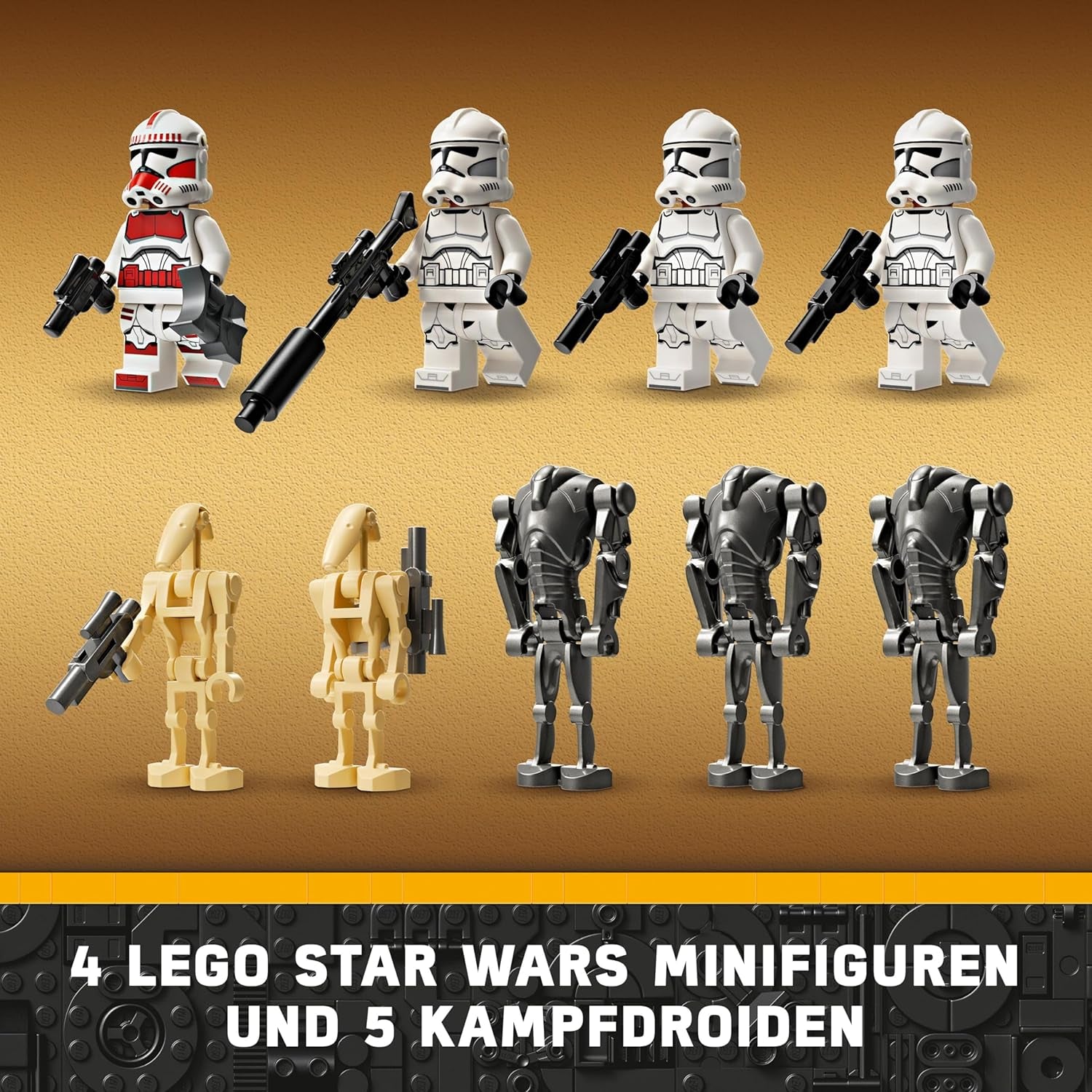 LEGO Star Wars 75372 Clone Trooper & Battle Droid Battle Pack, inkl. 4 minifigurer, 5 droider og speeder motorcykel med skydespil - Byggelegetøj til drenge og piger på 7+ Byggesæt Besuche den LEGO-Store
