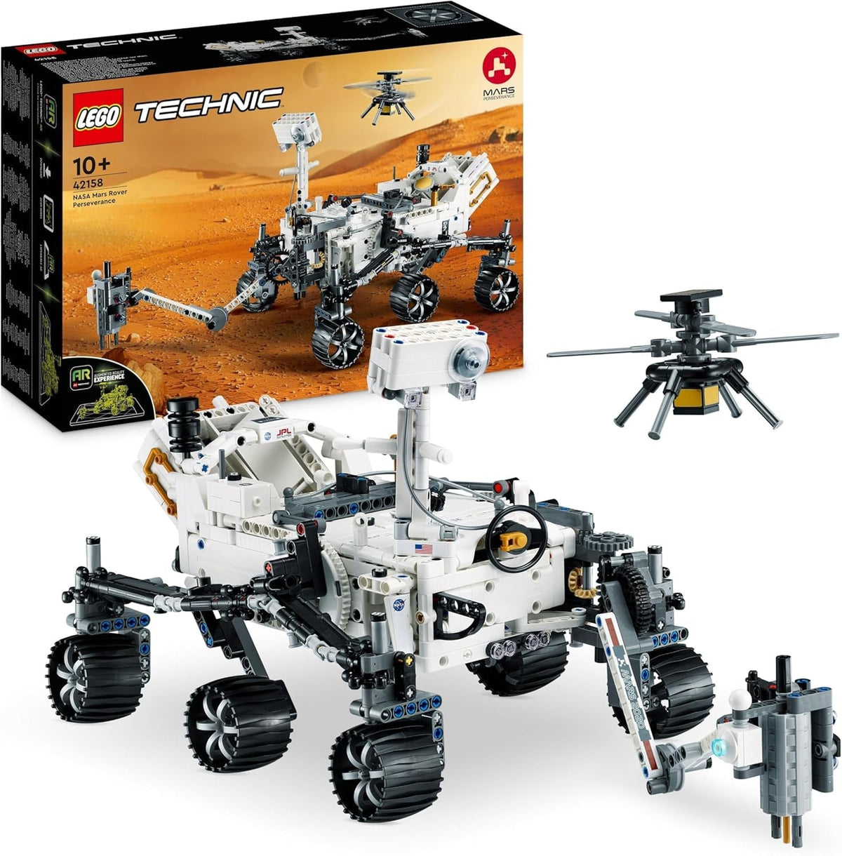 LEGO Space Legetøjssæt 42158 Technic NASA Mars Rover Perserverance with Ar App Science byggelegetøj til piger og drenge 10+ byggesæt Besuche den LEGO-Store Single
