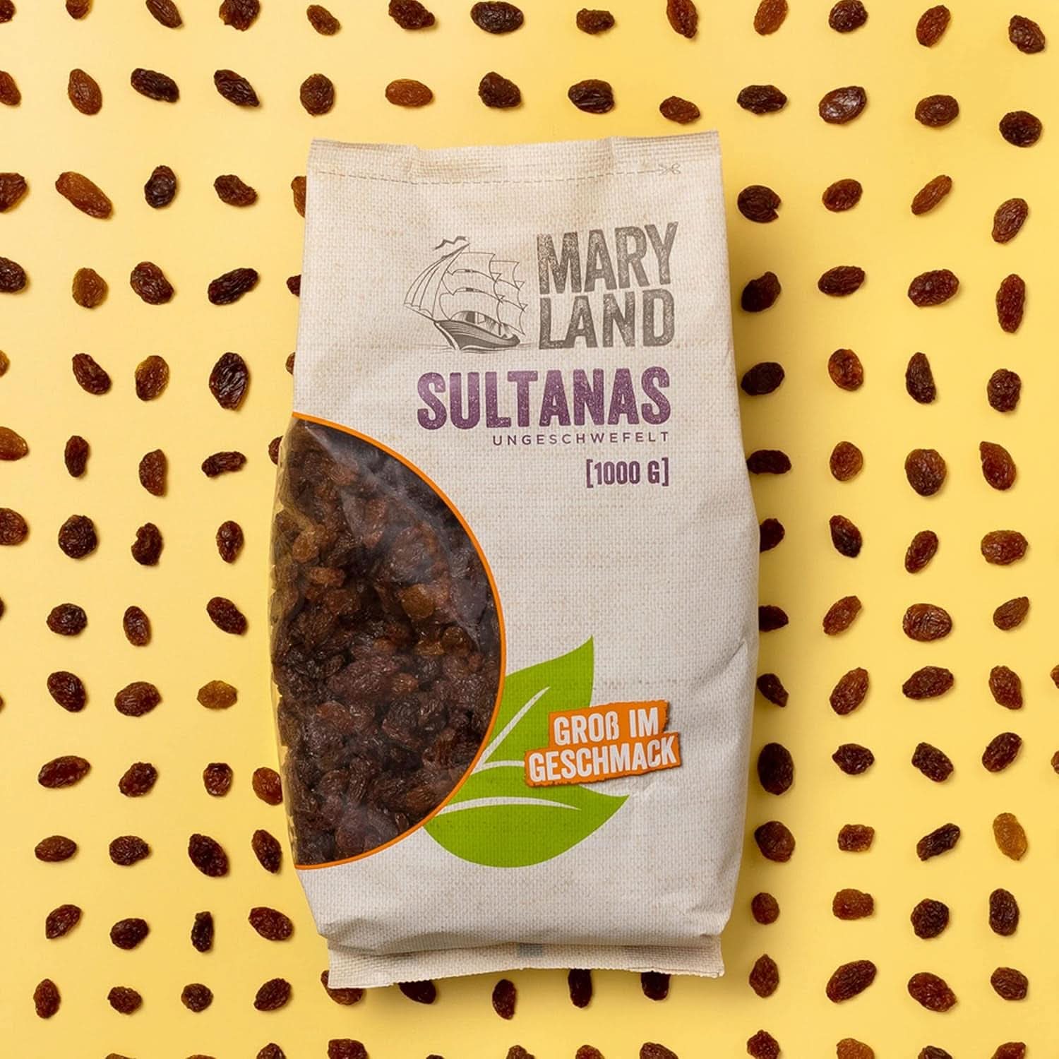 Maryland Sultanas, Tørrede rosiner, naturligt søde, uden tilsat sukker - ingen konserveringsmidler, 1 Kg Dehydrerede produkter Naty Shop