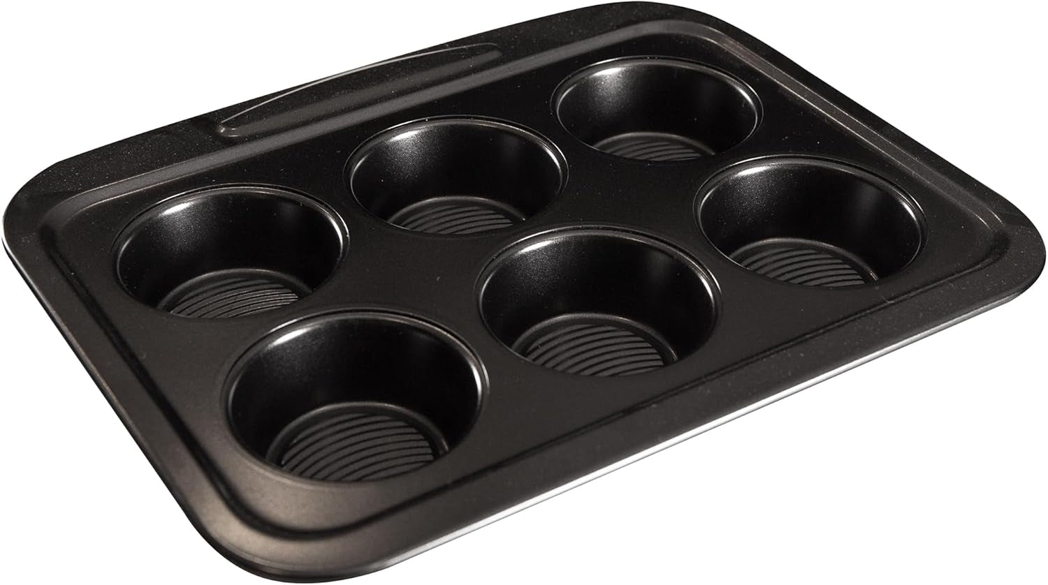 Masterpro Foodies - bageplader til 6 muffins - Jævn fordeling af varme - Fremstillet af kulstofstål - Anti-fastfaldsbund - Aftagelig og nem at vaske Bageplader og forme Naty Shop Multicolor 28,9 X 23,1 X 3,3 Cm