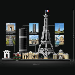 LEGO Architecture Paris, Eiffeltårnet, Champs-Élysées og Louvre Model Kit, Skyline Collection, Hjem- og Kontordekorationer, Gaveideer til Samlere, Mænd og Kvinder 21044 Byggesæt Besuche den LEGO-Store