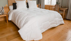 Percale Bomuldsdyne 240 X 220 cm Høj kvalitet 100% Percale Bomuld Blød og behagelig Holdbar Fin finish Lavet i Frankrig Hvide dyner og dyner Naty Shop