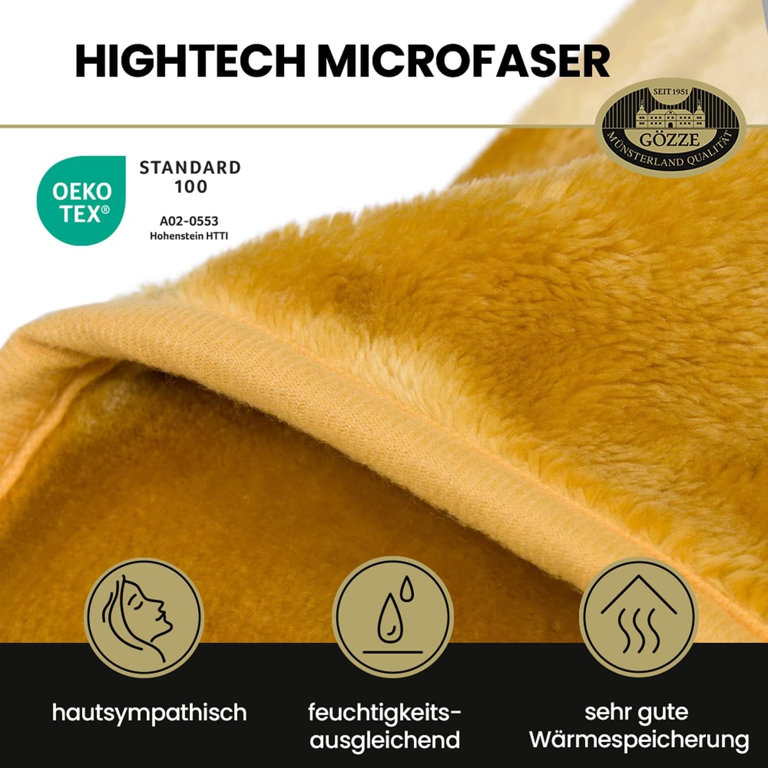 Gözze - Komfortabelt tæppe Premium Cashmere-følelse, 500 G/M², 180 X 220 Cm - sennepssenge og tæpper Besuche den Gözze-Store