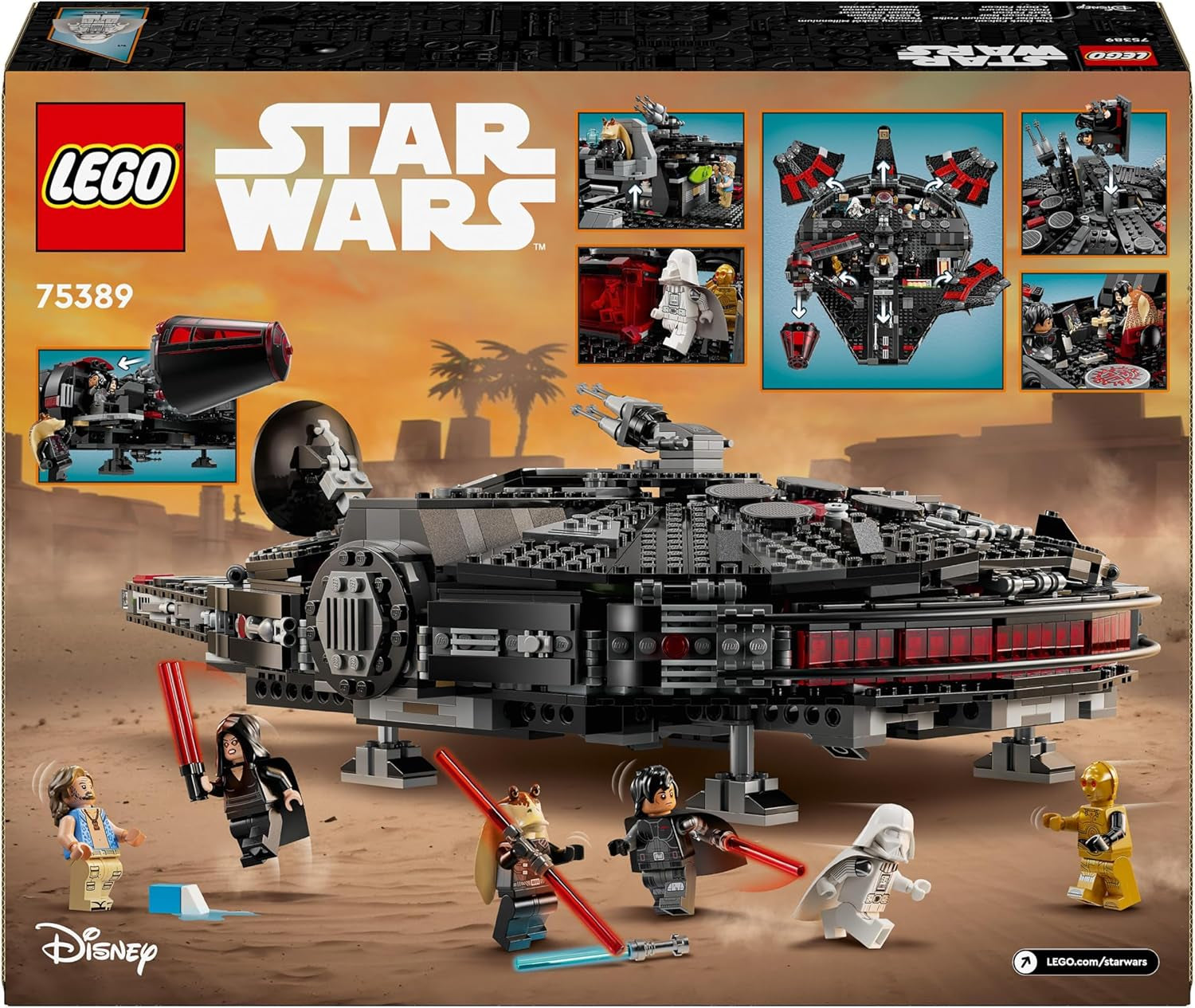 LEGO Star Wars Dark Millennium Falcon, Rumskibssæt, Byggelegetøj til børn, Fødselsdagsgave til drenge, piger og fans, Eventyrlegetøj 75389 Byggesæt Besuche den LEGO-Store