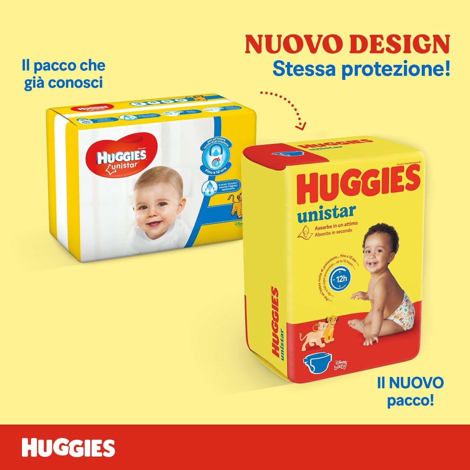 Huggies Unistar bleer, størrelse 4 (7-14 kg), pakke med 128 bleer (basic)