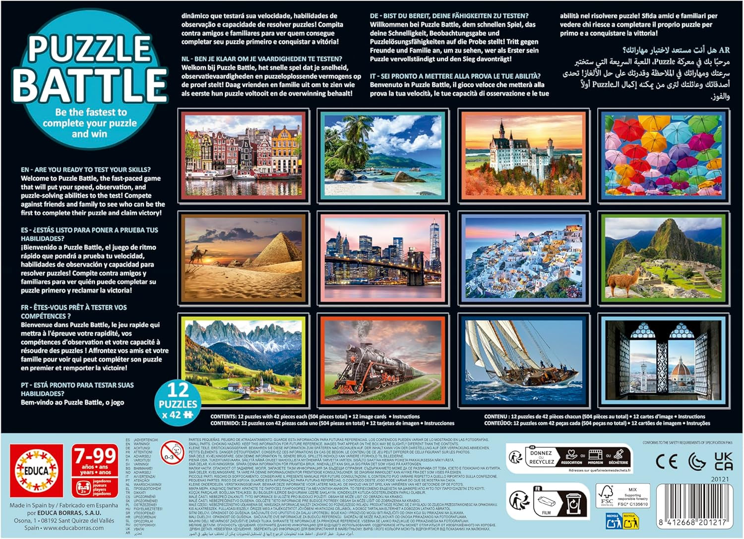 Educa - Puzzle Battlescapes. O bătălie autentică a pieselor | Fii primul care completează puzzle-ul pentru a deveni câștigător. De la 7 ani (20121) Puzzle Naty Shop
