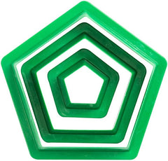 0255303 Set forme pentru biscuiți pentagon, set 3 piese, 1,5/3,5/5 cm, 2,2 cm înălțime