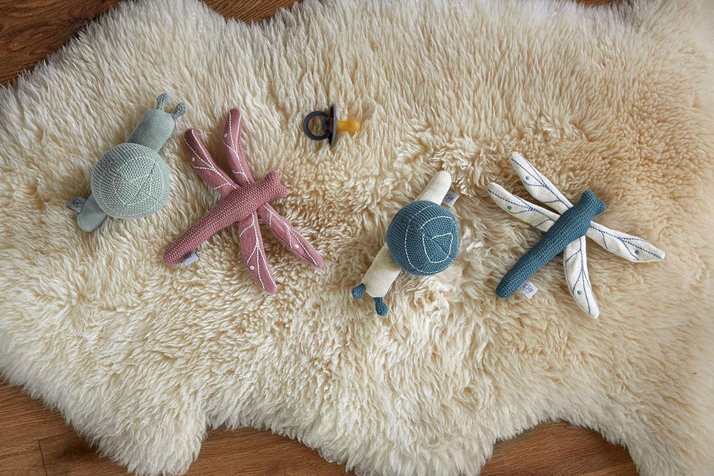 LÄSSIG jucărie pentru copii cu clopoțel Garden Explorer melc albastru Jucarii Bebe Naty Shop