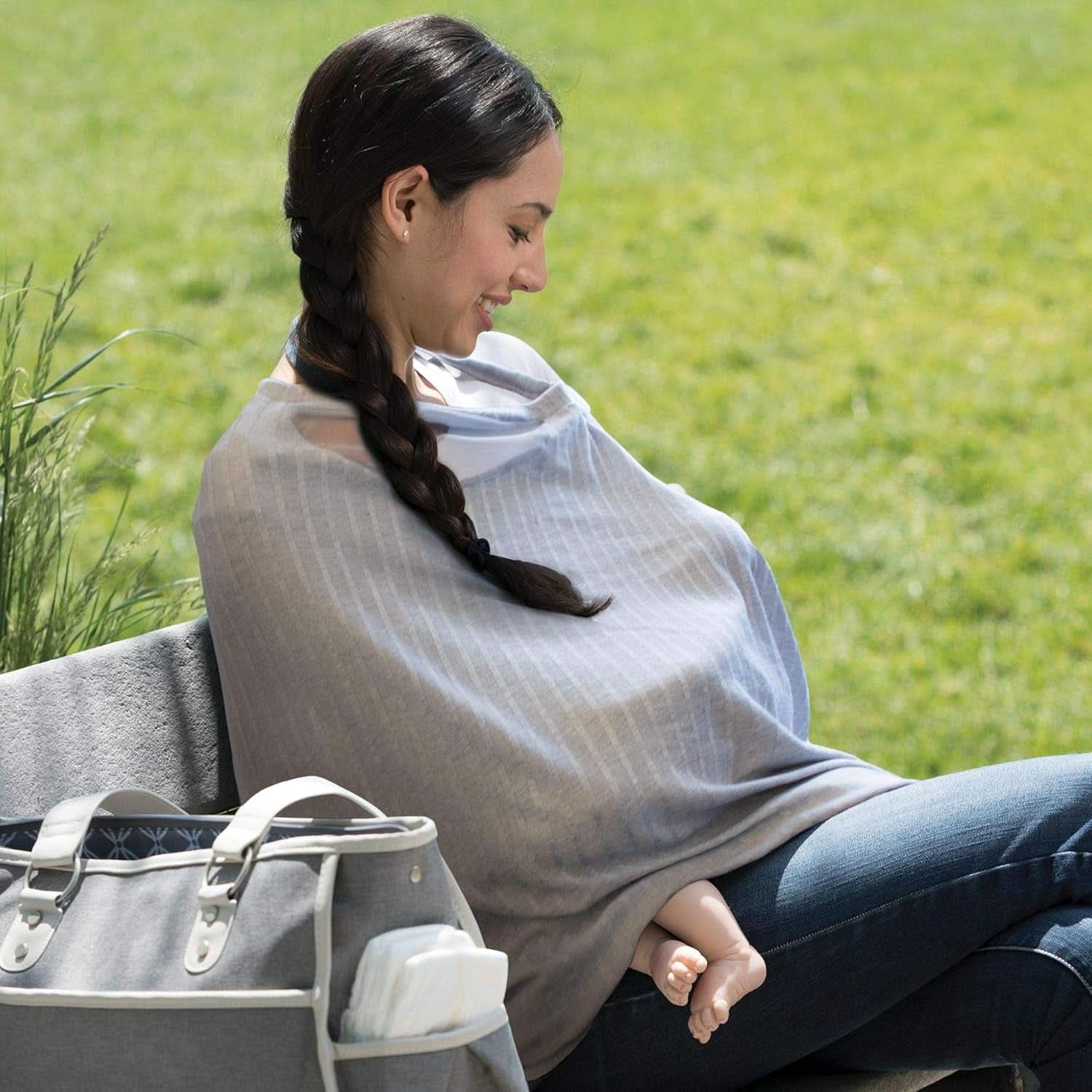 Chicco - Boppy Infinity ammetørklæde 17 Cm grå Tilbehør Mad og Amning Bebe Naty Shop