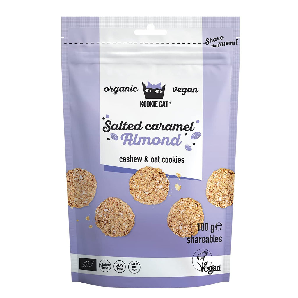 Biscuiți vegani cu ciocolată și vanilie - Mini fursecuri vegane, fără gluten, fără soia, organice, cu caju și ovăz - Pachet multiplu de 10 x 100g