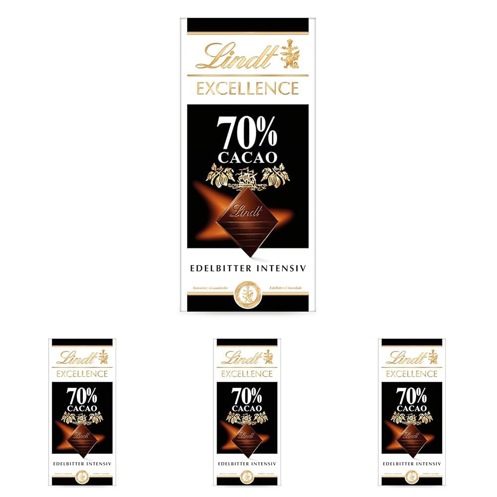 Lindt Chokolade | Bar EXCELLENS 70% | 100 g | Intens, fyldig mørk chokolade | Vegansk chokoladebar