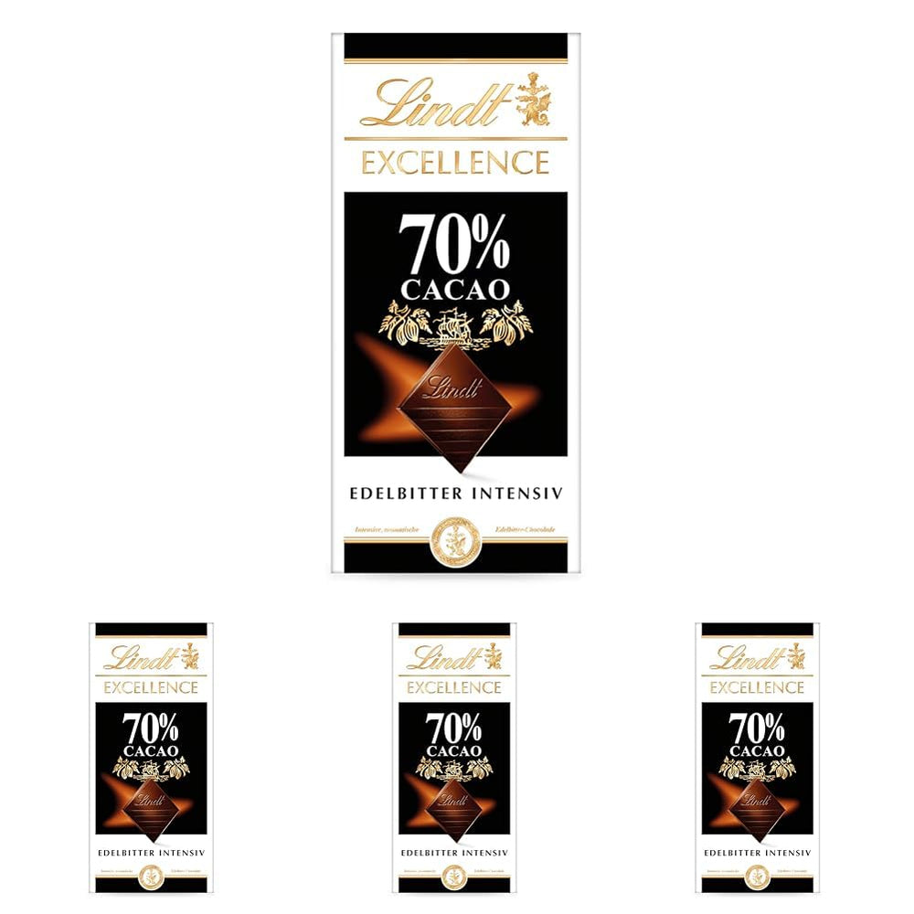 Lindt Chokolade | Bar EXCELLENS 70% | 100 g | Intens, fyldig mørk chokolade | Vegansk chokoladebar