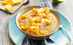 RUF Smoothie Bowl Tropilicious Mango Passionsfrugt Havre Morgenmad Snack Hurtig og nem Vegansk 1 pose x 50 g (pakke med 3)