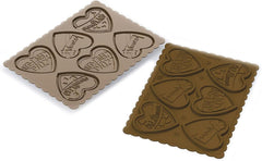 silikomart | CKC06 Formă de silicon pentru bomboane de ciocolată COOKIE LOVE SLIM, antiaderentă, 6 bomboane de ciocolată, 1 pachet, formă pentru bomboane, Easy Choc, 64 x 63 mm, h 5 mm, volum 51 ml, Fabricată în Italia
