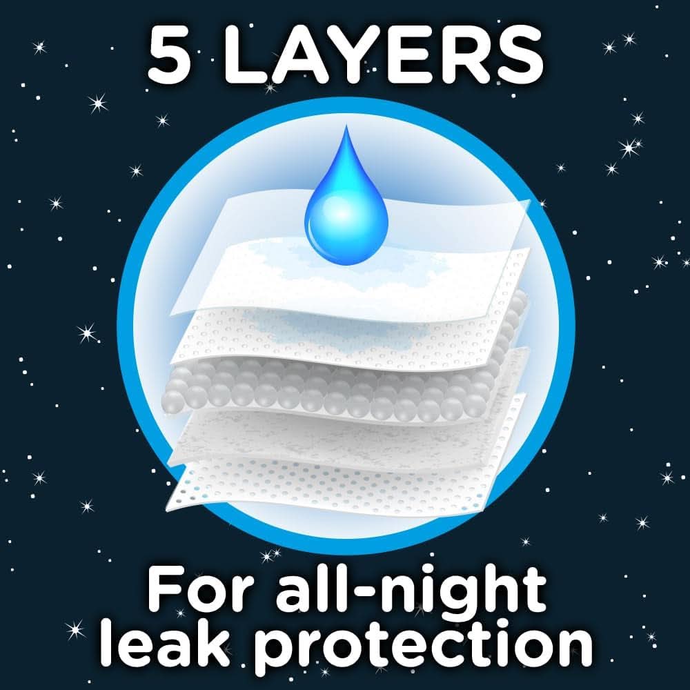 Huggies nattbleer, til piger 8-15 år (27-57 kg), meget absorberende, 9 stk (pakke med 2) Mor og barn Naty Shop