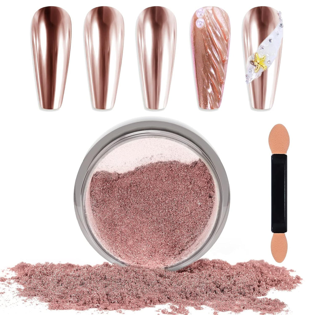 Chrome Nagel Pulver Spiegel Effekt Metallic Staub Holographische Glitter Glasierte Maniküre Dekoration Reflektierendes Pigment Für DIY Gel Polish Nail Art, Harz Handwerk, Geschenke Für Gold