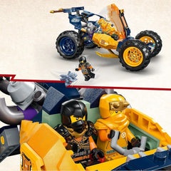 LEGO NINJAGO Arins Ninja Off-Road Buggy, Ninja Legetøj med Bil, Drage og 4 Minifigurer, Buggy Model Adventure Sæt til børn, Fødselsdagsgave til drenge og piger 7 år 71811 Byggesæt Beuche den LEGO-Store