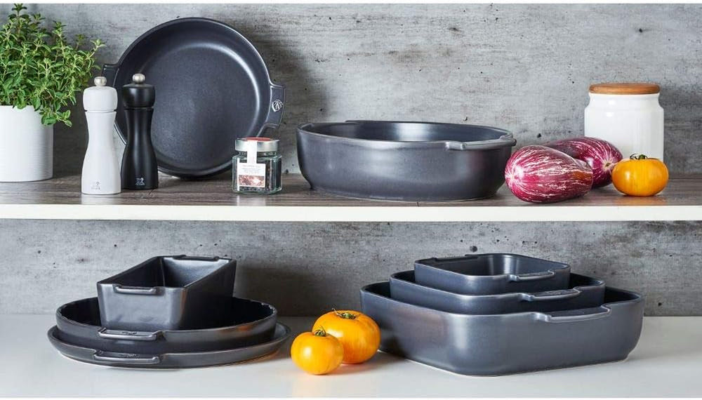 Peugeot Appolia Rechteckige Auflaufform Mit Griffen, Keramik, Schiefer / Grau, 7,2X31X21,7 Cm, Fassungsvermögen: Ca. 2 L, 60060 Forme og bageplader Naty Shop