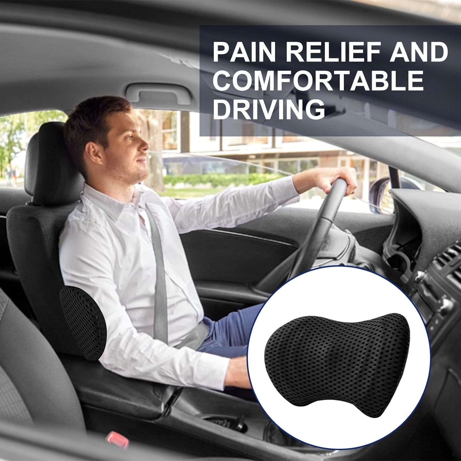 Raxfekro pernă lombară pernă spate, pernă lombară ergonomică din spumă cu memorie, pernă spate pentru susținerea spatelui, pernă suport lombar pentru scaune auto și scaune de birou (negru) Perne lombare Naty Shop